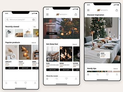 Furniture store app - Search & Home pages app design e commerce ecommerce app furniture app shopping app ui ui design