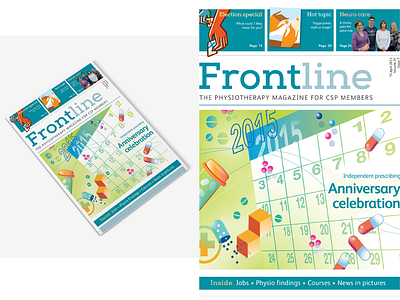 Frontline Physiotherapy Magazine Cover magazine medicine print vector