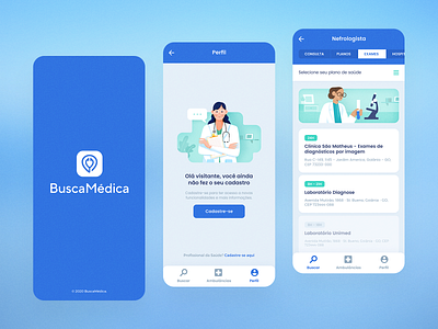 BuscaMédica App app branding design figma logotype mobile ui design