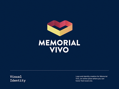 Memorial Vivo Logo brand branding design heart identity logo logotype memorial monogram