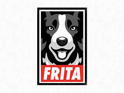 Frida Frita (Obey) badge brand design dog logo obey poster vector