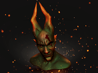 3D Demon character design demon painting sculpt zbrush