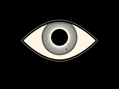 Beholder dark dots eye illustration monochrome raster vector