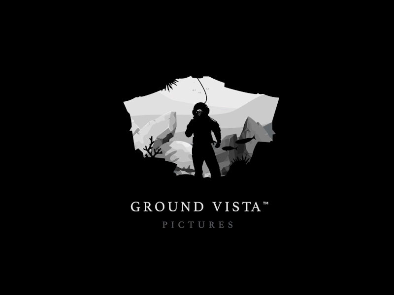 Ground Vista Pictures Animated Logo after effects animated animated logo animation cinema dark logo deep sea diver gif illustration logo logo gif vector