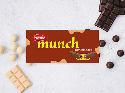 CHOCOLATE WRAPPER REDESIGN - MUNCH branding chocolate chocolate bar chocolatewrapper design dribbbleweeklywarmup munch
