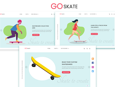 Skateboard web design adobexd app appdesign branding design skateboard ui uidesign ux