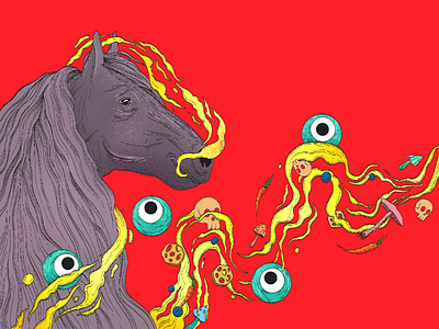 Off your high horse art design digital drawing graphic illustration illustrator ink poster print psychedelic web