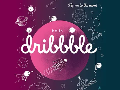 Dribble First design illistration vector web