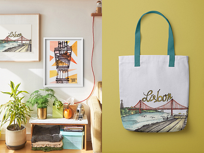 Lisbon Collection bridge lisboa lisbon summer vibes tote bag travel traveling