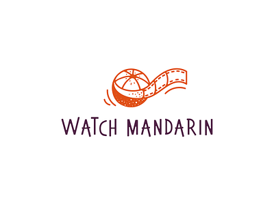 Movie service brand citrus film logo logotype logotyphes mandarin movie app