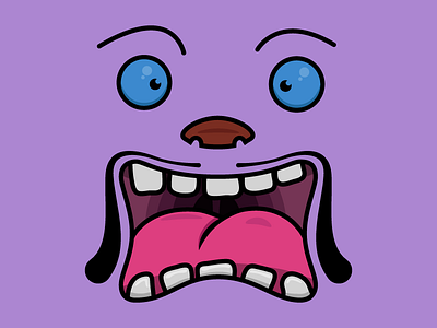 Monsterface face illustration monster mouth vector