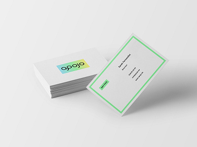 Business card Apojo branding business card clean design logo