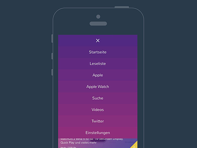 News App Menu app blog design iphone menu news