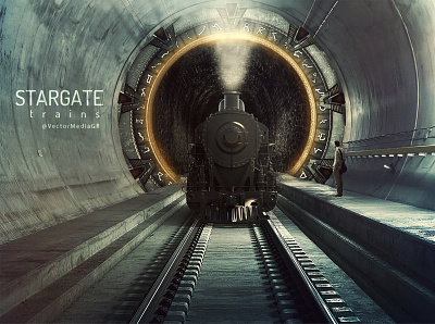 Stargate Trains adobe photoshop concept art creative design stargate trains vectormedia vectormediagr