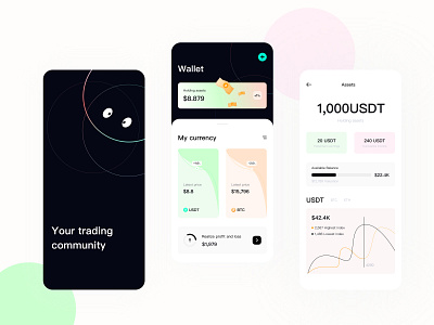 Financial community branding data design illustration ui