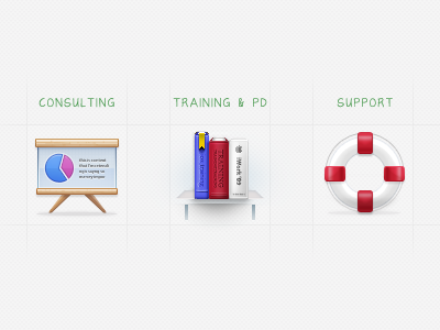 'Our Services' Icons consulting icons support training website