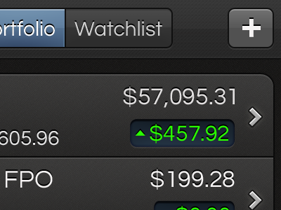 iPhone app reskinning: Portfolio. iphone iphone app stocks ui
