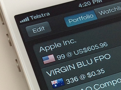 Portfolio iPhone app reskinning iphone iphone app stocks ui