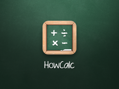 HowCalc App Icon calculator app chalk chalkboard iphone app ui design