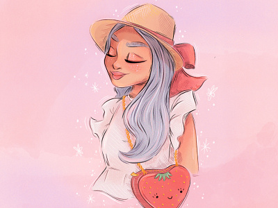 strawberry girl drawings