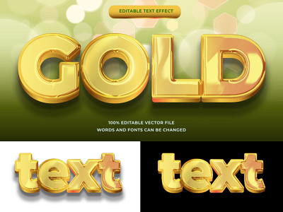 Gold Text effect editable