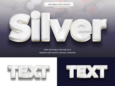 Silver Text effect editable adobe illustrator editable eps font font style illustrator text effect vector eps