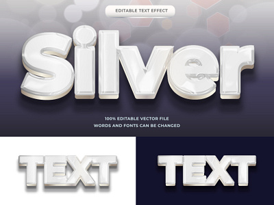 Silver Text effect editable