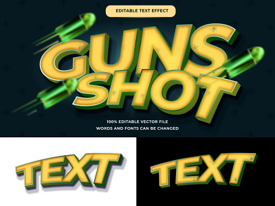 Guns Shoot Text effect editable adobe illustrator font style guns illustrator text effect
