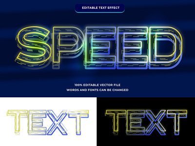 Speed Neon Text effect editable adobe illustrator editable text font effect font style illustrator layer style neon text speed text effect