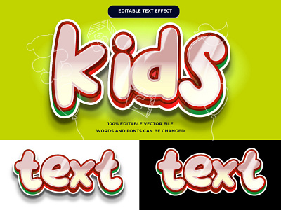 Kids Text effect editable