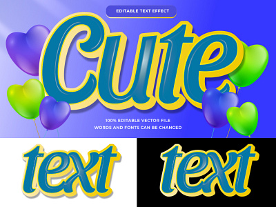 Cute Text effect editable