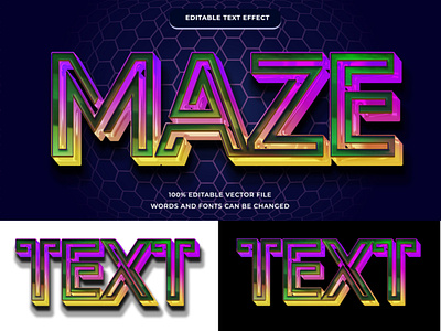 Maze Text effect editable adobe illustrator editable font style illustrator layer style maze text effect