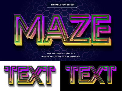 Maze Text effect editable