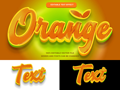 Orange text effect editable