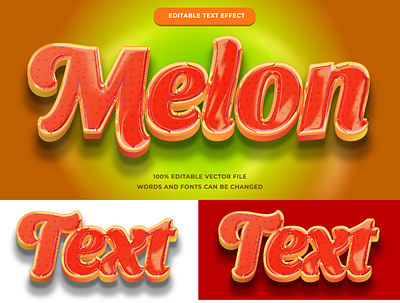 Melon text effect editable adobe illustrator font effect font style fruit text illustrator layer style melon text effect vector text