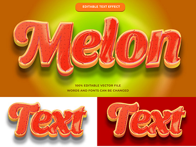 Melon text effect editable