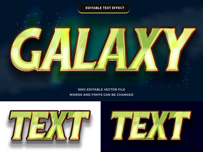 Galaxy text effect editable