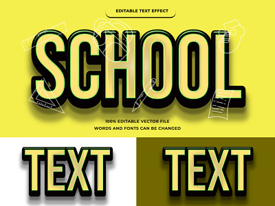 School text effect editable adobe illustrator font style graphic design illustrator school text effect