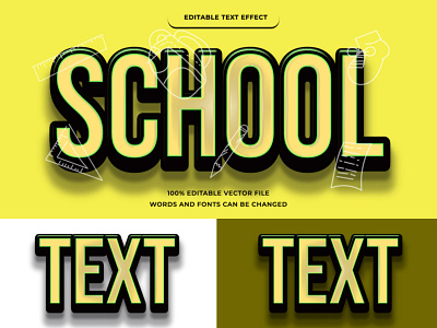 School text effect editable