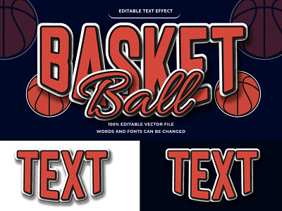 Basket ball text effect editable adobe illustrator basket basket ball font style graphic design illustrator layer style sport text effect