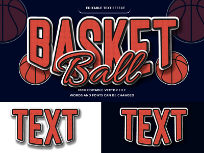 Basket ball text effect editable