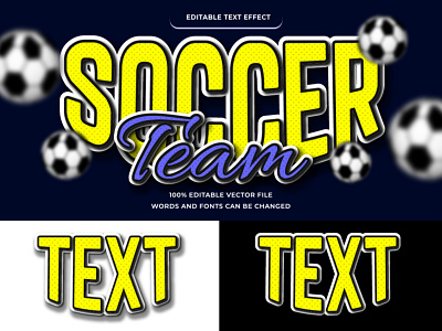 Soccer team text effect editable