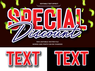 Special discount text effect editable