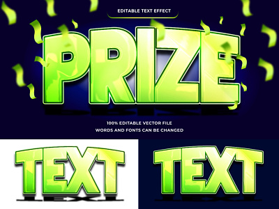 Pize text effect editable adobe illustrator editable font style font text graphic style illustrator layer style prize text promotion text text effect