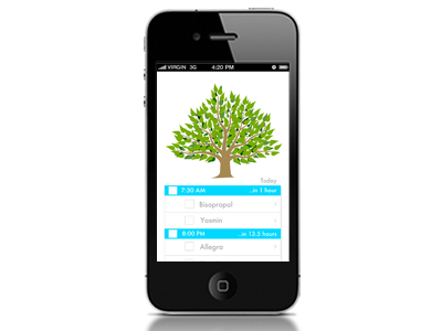 Foster App- Homescreen alert app health healthcare ios medication reminder mobile pharmaceuticals