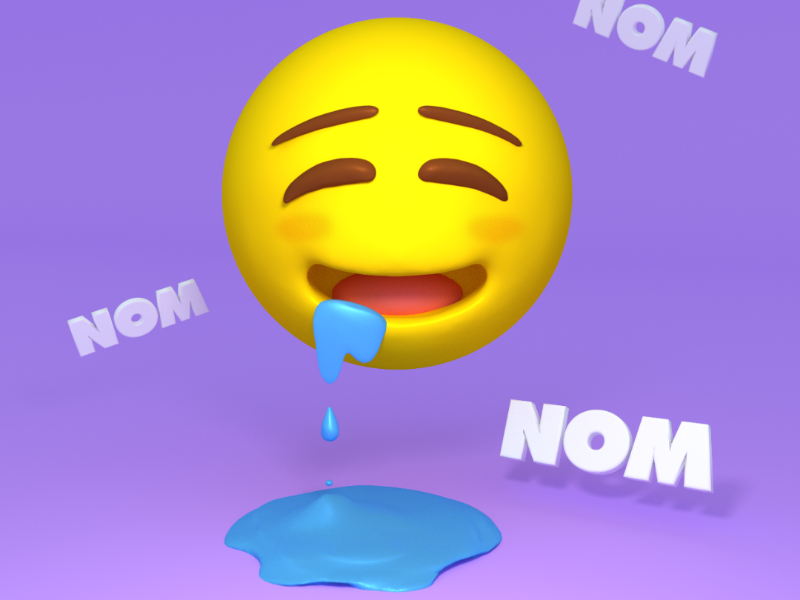 I love food. cyclesrender food drool emoji cycles 3d blender
