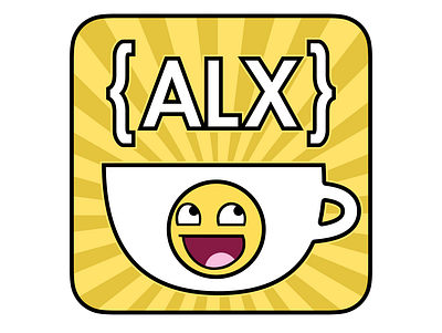 ALX Code & Coffee MeetUp Sticker design graphic design logo sketchapp sticker typography vector yellow