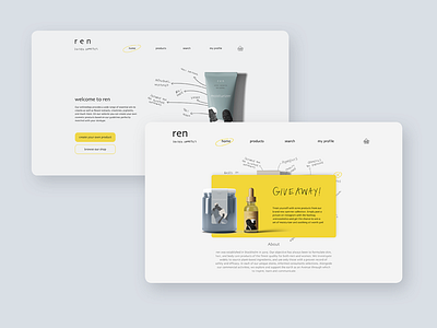 ren - Interface design branding design minimal ui ux web