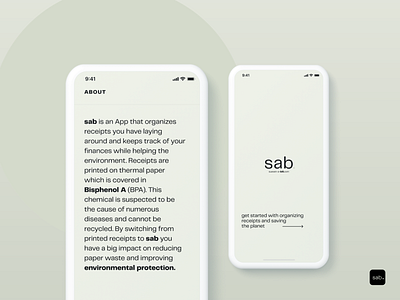 sab - digital receipts app design flat logo minimal ui ux