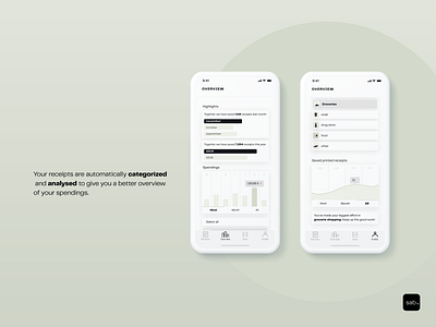 sab - digital receipts app design flat minimal ui ux visual